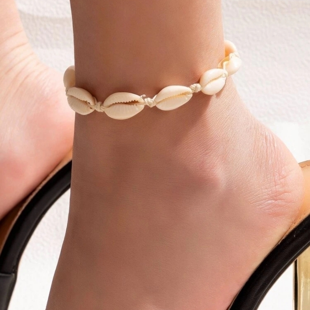 Gorgeous White Puka Shell Anklet -Y2K - Picture 1 of 5